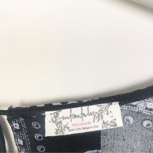 FREE PEOPLE | INTIMATELY On Board Black Paisley Bell Sleeve Bodysuit Women’s S - Picture 10 of 15